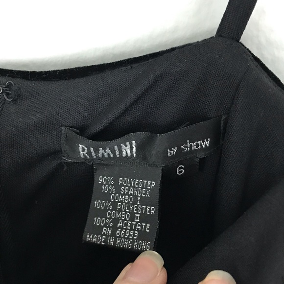 Rimini 6 Black Velvet Chiffon Dress Gown Beaded - Picture 4 of 8